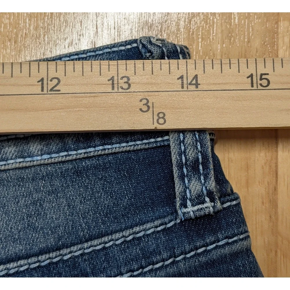Telepatia Wide Leg Jeans Blue Denim Rhinestone Button GR25015 Mens Size 7/28 NEW